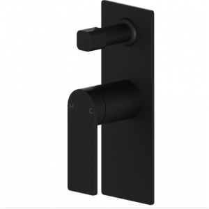 Ruki Matte Black Lead Free Wall Mixer With Diverter